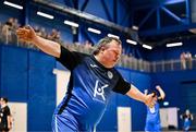 11 May 2025; Hughie Sweeney of Finn Harps celebrates after scoring during the LOI Cairdeas Cup Festival match between Finn Harps and Cork City at the National Indoor Arena on the Sport Ireland Campus in Dublin. Photo by Stephen McCarthy/Sportsfile