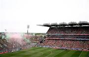 11 May 2025; A general view of Croke Park as players of both sides take part in the pre-match parade before the Leinster GAA Football Senior Championship final match between Louth and Meath at Croke Park in Dublin. Photo by Ben McShane/Sportsfile