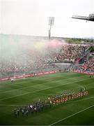 11 May 2025; A general view of Croke Park as players of both sides take part in the pre-match parade before the Leinster GAA Football Senior Championship final match between Louth and Meath at Croke Park in Dublin. Photo by Ben McShane/Sportsfile