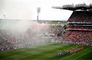 11 May 2025; A general view of Croke Park as players of both sides take part in the pre-match parade before the Leinster GAA Football Senior Championship final match between Louth and Meath at Croke Park in Dublin. Photo by Ben McShane/Sportsfile
