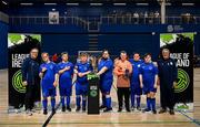 11 May 2025; The Bray Wanderers team and coaches before the LOI Cairdeas Cup Festival at the National Indoor Arena on the Sport Ireland Campus in Dublin. Photo by Stephen McCarthy/Sportsfile