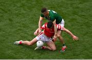 11 May 2025; Craig Lennon of Louth is tackled by Eoghan Frayne of Meath during the Leinster GAA Football Senior Championship final match between Louth and Meath at Croke Park in Dublin. Photo by Ben McShane/Sportsfile