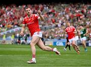 11 May 2025; Sam Mulroy of Louth celebrates scoring his side's first goal, a penalty, during the Leinster GAA Football Senior Championship final match between Louth and Meath at Croke Park in Dublin. Photo by Piaras Ó Mídheach/Sportsfile