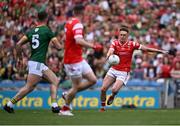11 May 2025; Ryan Burns of Louth scores his side's second goal during the Leinster GAA Football Senior Championship final match between Louth and Meath at Croke Park in Dublin. Photo by Piaras Ó Mídheach/Sportsfile