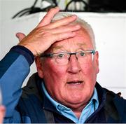 11 May 2025; Eight time senior All-Ireland medal winner Pat Spillane watches the closing stages of the Táilteann Cup match between Sligo and Tipperary at Kilcoyne Memorial Park in Tubbercurry, Sligo. Photo by Ray McManus/Sportsfile