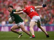 11 May 2025; James Conlon of Meath in action against Donal McKenny of Louth during the Leinster GAA Football Senior Championship final match between Louth and Meath at Croke Park in Dublin. Photo by Ramsey Cardy/Sportsfile