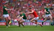 11 May 2025; Seán Rafferty of Meath in action against Ciarán Downey of Louth during the Leinster GAA Football Senior Championship final match between Louth and Meath at Croke Park in Dublin. Photo by Piaras Ó Mídheach/Sportsfile