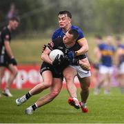 11 May 2025; Brian Cox of Sligo in action against Darragh Brennan of Tipperary during the Táilteann Cup match between Sligo and Tipperary at Kilcoyne Memorial Park in Tubbercurry, Sligo. Photo by Ray McManus/Sportsfile