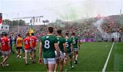 11 May 2025; Supporters on Hill 16 as the players march in the parade before the Leinster GAA Football Senior Championship final match between Louth and Meath at Croke Park in Dublin. Photo by Piaras Ó Mídheach/Sportsfile