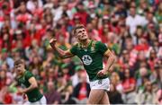 11 May 2025; Ruairí Kinsella of Meath celebrates kicking a point during the Leinster GAA Football Senior Championship final match between Louth and Meath at Croke Park in Dublin. Photo by Ramsey Cardy/Sportsfile