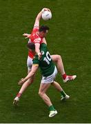 11 May 2025; Tommy Durnin of Louth is held by Conor Duke of Meath during the Leinster GAA Football Senior Championship final match between Louth and Meath at Croke Park in Dublin. Photo by Ben McShane/Sportsfile