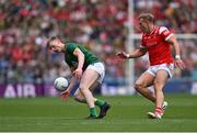 11 May 2025; Mathew Costello of Meath in action against Conor Grimes of Louth during the Leinster GAA Football Senior Championship final match between Louth and Meath at Croke Park in Dublin. Photo by Piaras Ó Mídheach/Sportsfile