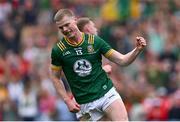 11 May 2025; Mathew Costello of Meath celebrates scoring his side's first goal during the Leinster GAA Football Senior Championship final match between Louth and Meath at Croke Park in Dublin. Photo by Piaras Ó Mídheach/Sportsfile