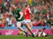 11 May 2025; Mathew Costello of Meath celebrates scoring his side's first goal during the Leinster GAA Football Senior Championship final match between Louth and Meath at Croke Park in Dublin. Photo by Piaras Ó Mídheach/Sportsfile