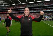 11 May 2025; Louth manager Ger Brennan celebrates after the Leinster GAA Football Senior Championship final match between Louth and Meath at Croke Park in Dublin. Photo by Ramsey Cardy/Sportsfile
