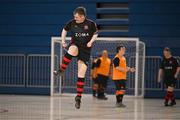 11 May 2025; Dundalk's Jamie Linden celebrates after scoring during the LOI Cairdeas Cup Festival match between Dundalk and Cork City at the National Indoor Arena on the Sport Ireland Campus in Dublin. Photo by Stephen McCarthy/Sportsfile