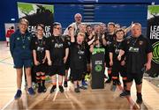 11 May 2025; Cork City pose for a photograph with the cup after the LOI Cairdeas Cup Festival at the National Indoor Arena on the Sport Ireland Campus in Dublin. Photo by Stephen McCarthy/Sportsfile