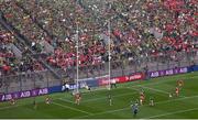 11 May 2025; Craig Lennon of Louth, 7, scores his side's third goal past Meath goalkeeper Billy Hogan during the Leinster GAA Football Senior Championship final match between Louth and Meath at Croke Park in Dublin. Photo by Ramsey Cardy/Sportsfile