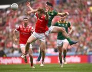 11 May 2025; Brian O'Halloran of Meath and Ciarán Keenan of Louth during the Leinster GAA Football Senior Championship final match between Louth and Meath at Croke Park in Dublin. Photo by Ramsey Cardy/Sportsfile