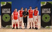 11 May 2025; The St Patrick's Athletic team before the LOI Cairdeas Cup Festival at the National Indoor Arena on the Sport Ireland Campus in Dublin. Photo by Stephen McCarthy/Sportsfile