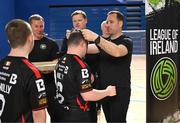 11 May 2025; League of Ireland director Mark Scanlon presents the winners medals to Dundalk players after the LOI Cairdeas Cup Festival final match between Dundalk and Finn Harps at the National Indoor Arena on the Sport Ireland Campus in Dublin. Photo by Stephen McCarthy/Sportsfile