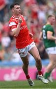 11 May 2025; Craig Lennon of Louth celebrates after scoring his side's third goal during the Leinster GAA Football Senior Championship final match between Louth and Meath at Croke Park in Dublin. Photo by Piaras Ó Mídheach/Sportsfile