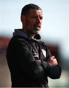 9 May 2025; Derry City manager Tiernan Lynch before the SSE Airtricity Men's Premier Division match between Cork City and Derry City at Turner's Cross in Cork. Photo by Michael P Ryan/Sportsfile