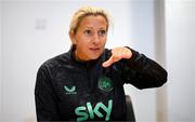 15 May 2025; Head coach Carla Ward during a Republic of Ireland women's media conference at FAI Headquarters in Abbotstown, Dublin. Photo by Stephen McCarthy/Sportsfile