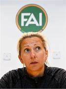 15 May 2025; Head coach Carla Ward during a Republic of Ireland women's media conference at FAI Headquarters in Abbotstown, Dublin. Photo by Stephen McCarthy/Sportsfile