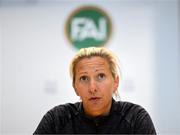 15 May 2025; Head coach Carla Ward during a Republic of Ireland women's media conference at FAI Headquarters in Abbotstown, Dublin. Photo by Stephen McCarthy/Sportsfile