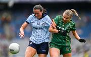 11 May 2025; Hannah Tyrrell of Dublin in action against Katie Newe of Meath during the TG4 Leinster LGFA Senior Football Championship final match between Dublin and Meath at Croke Park in Dublin. Photo by Piaras Ó Mídheach/Sportsfile