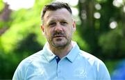 15 May 2025; New Leinster Rugby women's head coach Ben Martin is interviewed by Leinster TV at Leinster Rugby HQ in Dublin. Photo by Brendan Moran/Sportsfile