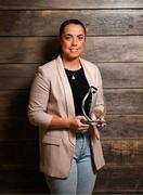 12 May 2025; Kerry star Danielle O’Leary is pictured with The Croke Park Hotel/LGFA Player of the Month award for April 2025, at The Croke Park Hotel in Jones Road, Dublin. Danielle scored 1-5 in a Player of the Match performance against Armagh in the Lidl National League Division 1 Final at Croke Park on Saturday April 12. Photo by Stephen McCarthy/Sportsfile