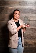 12 May 2025; Kerry star Danielle O’Leary is pictured with The Croke Park Hotel/LGFA Player of the Month award for April 2025, at The Croke Park Hotel in Jones Road, Dublin. Danielle scored 1-5 in a Player of the Match performance against Armagh in the Lidl National League Division 1 Final at Croke Park on Saturday April 12. Photo by Stephen McCarthy/Sportsfile