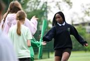 12 May 2025; Students from St Laurence's Catholic National School pictured during the Dare to Believe Olympic Schools Programme at St Laurence's Catholic National School in Kildare. Photo by David Fitzgerald/Sportsfile