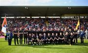 10 May 2025; The Armagh Jubilee team of 2000 at half-time of the Ulster GAA Football Senior Championship final match between Armagh and Donegal at St Tiernach's Park in Clones, Monaghan. Photo by Ramsey Cardy/Sportsfile