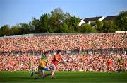10 May 2025; Andrew Murnin of Armagh in action against Shane O'Donnell of Donegal during the Ulster GAA Football Senior Championship final match between Armagh and Donegal at St Tiernach's Park in Clones, Monaghan. Photo by Ramsey Cardy/Sportsfile