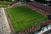 10 May 2025; A general view of the pre-match parade before the Ulster GAA Football Senior Championship final match between Armagh and Donegal at St Tiernach's Park in Clones, Monaghan. Photo by Ramsey Cardy/Sportsfile