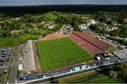 10 May 2025; A general view of the pre-match parade before the Ulster GAA Football Senior Championship final match between Armagh and Donegal at St Tiernach's Park in Clones, Monaghan. Photo by Ramsey Cardy/Sportsfile