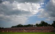 10 May 2025; A general view as Patrick McBrearty of Donegal kicks a free during the Ulster GAA Football Senior Championship final match between Armagh and Donegal at St Tiernach's Park in Clones, Monaghan. Photo by Ramsey Cardy/Sportsfile