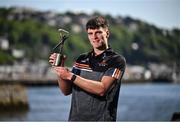 13 May 2025; PwC GAA/GPA Player of the Month for April in hurling, Brian Hayes of Cork, with his award outside the PwC offices in Cork. Photo by David Fitzgerald/Sportsfile