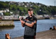 13 May 2025; PwC GAA/GPA Player of the Month for April in hurling, Brian Hayes of Cork, with his award outside the PwC offices in Cork. Photo by David Fitzgerald/Sportsfile