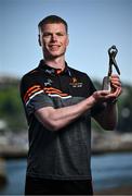 13 May 2025; PwC GAA/GPA Player of the Month for April in football, Mathew Costello of Meath, with his award outside the PwC offices in Cork. Photo by David Fitzgerald/Sportsfile