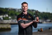 13 May 2025; PwC GAA/GPA Player of the Month for April in football, Mathew Costello of Meath, with his award outside the PwC offices in Cork. Photo by David Fitzgerald/Sportsfile