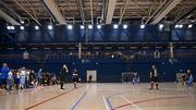 11 May 2025; A general view of the action during the LOI Cairdeas Cup Festival final match between Dundalk and Finn Harps at the National Indoor Arena on the Sport Ireland Campus in Dublin. Photo by Stephen McCarthy/Sportsfile