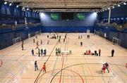 11 May 2025; A general view of the action durnig the LOI Cairdeas Cup Festival at the National Indoor Arena on the Sport Ireland Campus in Dublin. Photo by Stephen McCarthy/Sportsfile