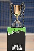 11 May 2025; A general view of the Cairdeas Cup before the LOI Cairdeas Cup Festival final match between Dundalk and Finn Harps at the National Indoor Arena on the Sport Ireland Campus in Dublin. Photo by Stephen McCarthy/Sportsfile