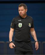 11 May 2025; Referee David Gallagher during the LOI Cairdeas Cup Festival match between Sligo Rovers and Bray Wanderers at the National Indoor Arena on the Sport Ireland Campus in Dublin. Photo by Stephen McCarthy/Sportsfile