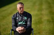 14 May 2025; Republic of Ireland head coach Heimir Hallgrimsson speaks to the media during a Republic of Ireland squad announcement at the FAI Headquarters in Dublin. Photo by Ben McShane/Sportsfile