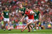 11 May 2025; Dermot Campbell of Louth in action against Ruairí Kinsella of Meath during the Leinster GAA Football Senior Championship final match between Louth and Meath at Croke Park in Dublin. Photo by Piaras Ó Mídheach/Sportsfile